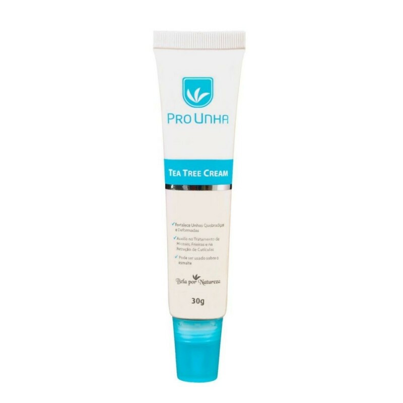 Pro Unha Tea Tree Cream 30g - Creme Fortalecedor para Unhas e Cutículas com Óleos Naturais